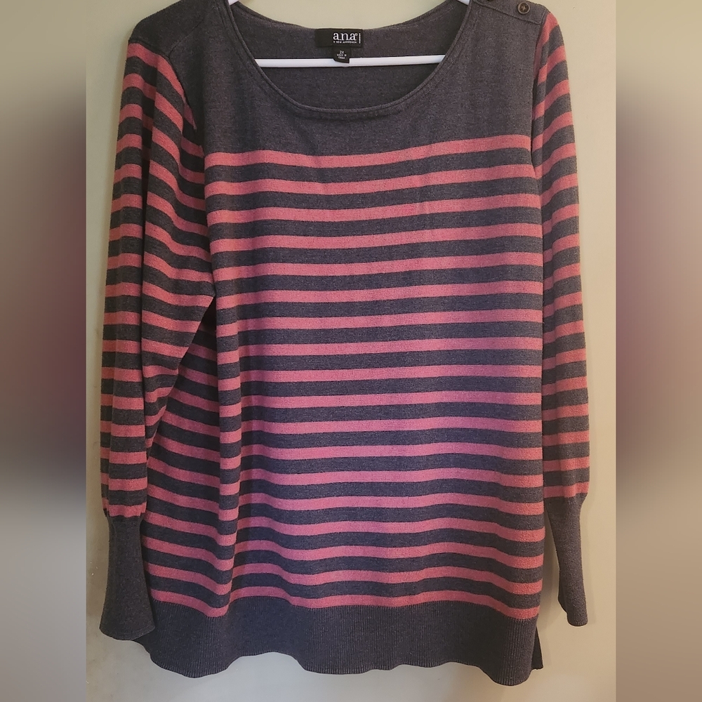a.n.a Pink and Gray Relaxed Sweatshirt